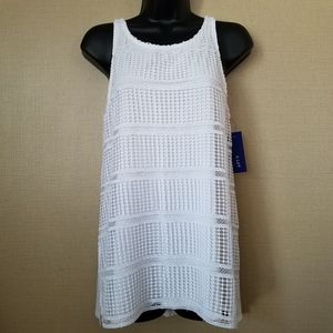 NWT Apt. 9 white lace crochet sleeveless tank top